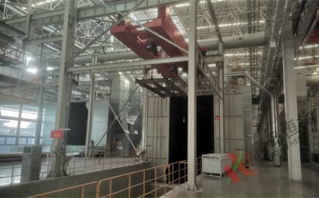 三一智能裝備有限公司寬體車支架車自動(dòng)拋丸處理線